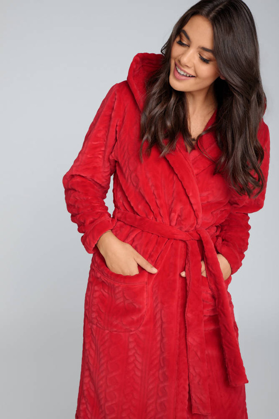 Dámsky flísový župan Zala Italian Fashion - červený