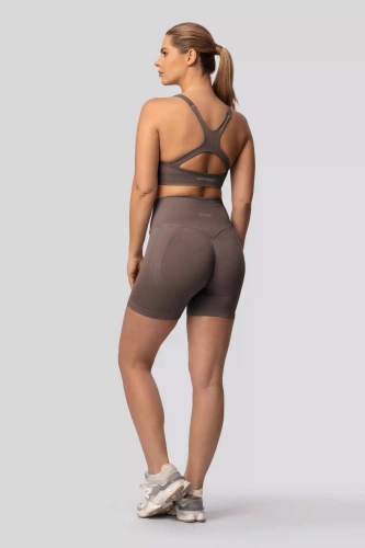 Spaio PUSH-UP PRO modelujúce bezšvové šortky fitness vysoký pás taupe
