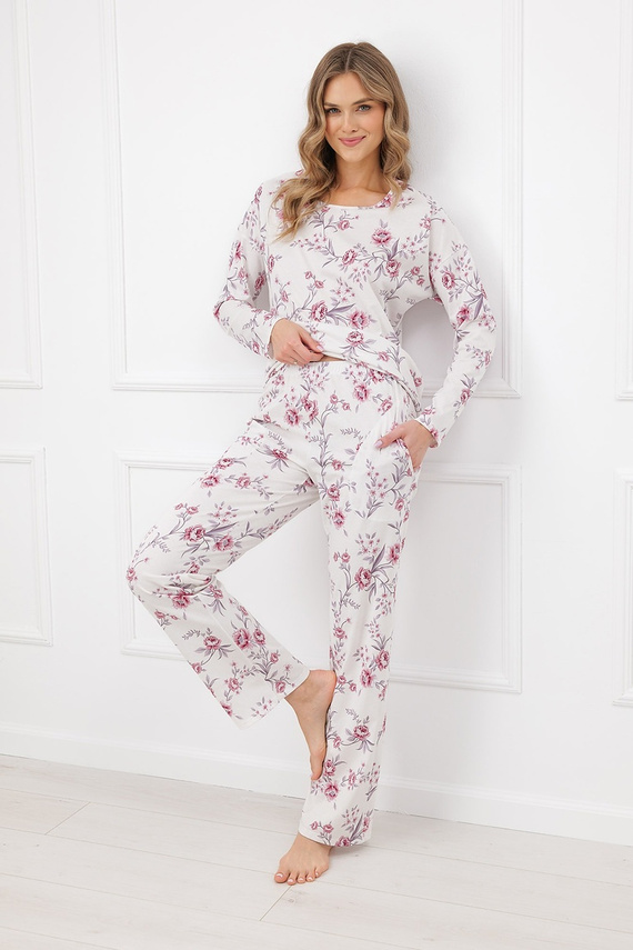 Dámska pyžama Beauty Italian Fashion 100% bavlna dlhý rukáv nohavice