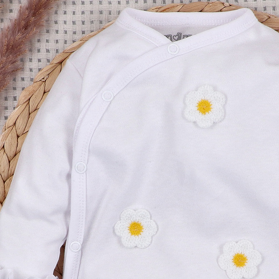 NINI LITTLE FLOWERS overal pre bábätká 100 % organická bavlna s výšivkou ABN-5758/BIA