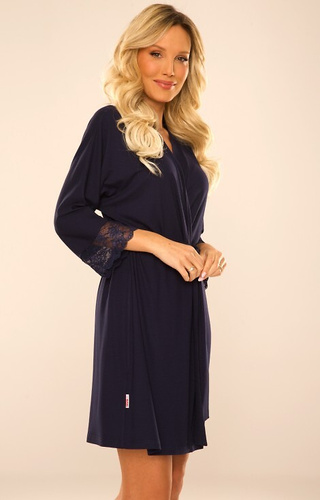 342 Fanny Dámsky župan Short De Lafense - tmavomodrý