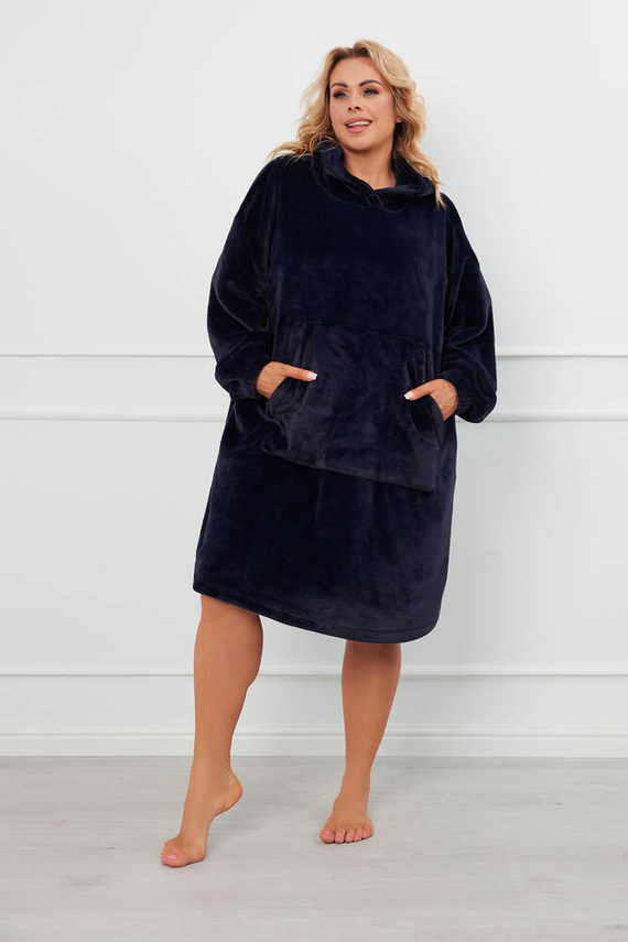 Forio Blúzka s kapucňou unisex Talianska móda - tmavomodrá