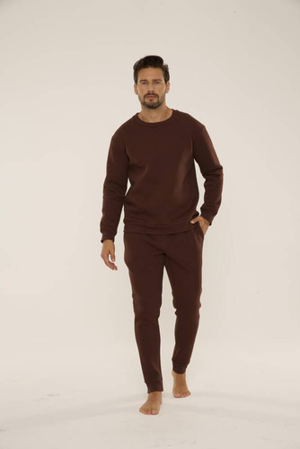 813 Indigo Pánska tepláková súprava De Lafense - čokoládová