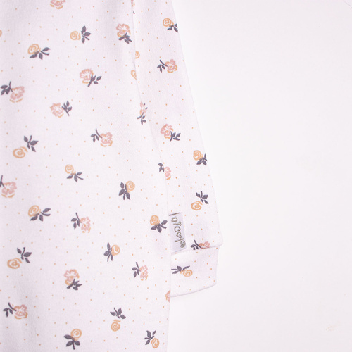 220031 Dojčenský overal Nicol 100% bavlna kvety s nožičkami