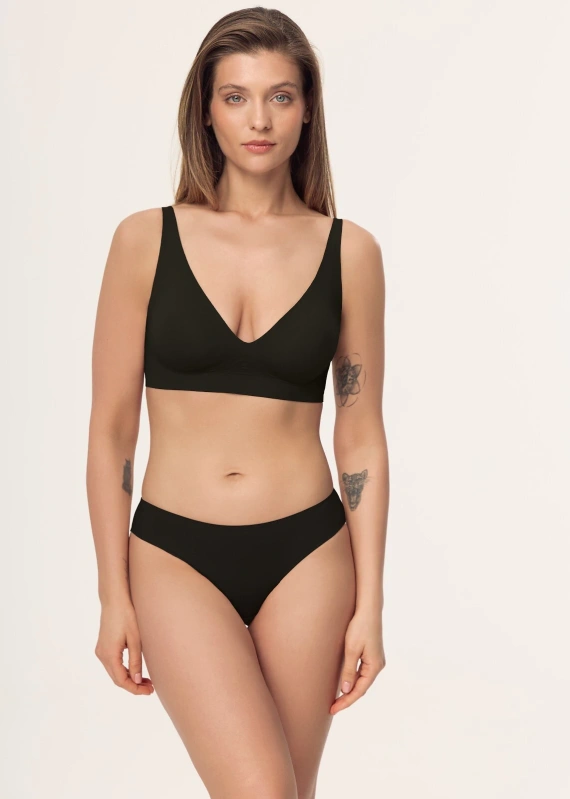 Biustonosz Silvia L070 Mefemi bez fiszbin, bezšvový modelujúci second skin – čierny