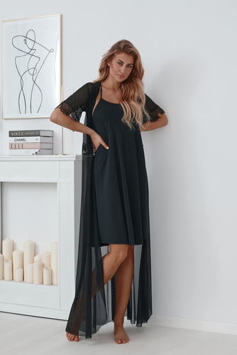 509 Dámsky župan Lupoline negližé - čierny