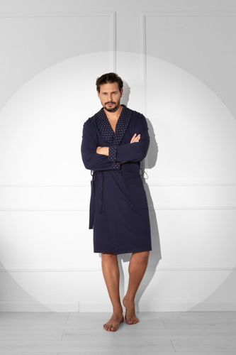 Pánsky župan Gerard - 100 % bavlna, klasický strih s elegantnou úpravou Talianska móda