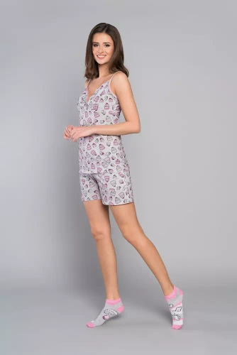 Dolce Dámske pyžamo slim fit, šortky Italian Fashion - potlač