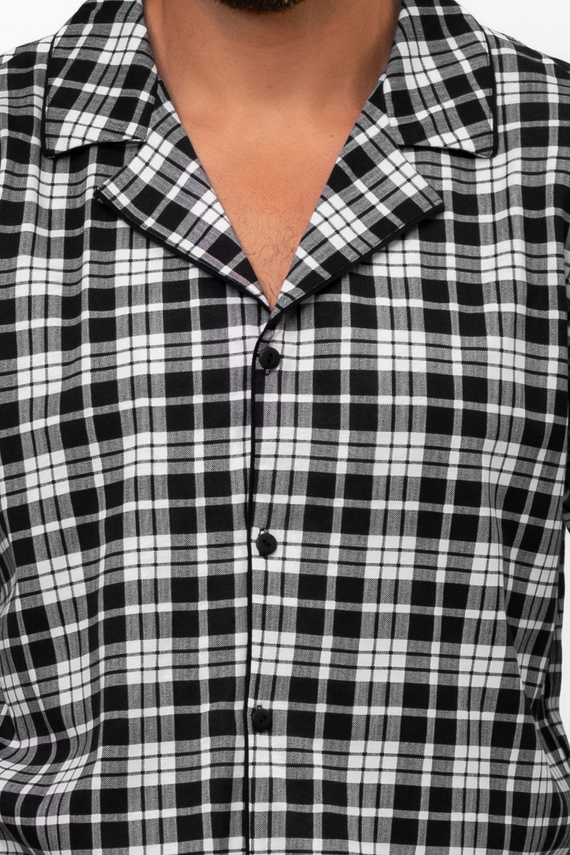 Pánske pyžamo Klark - 100% bavlna, dlhý rukáv a nohavice Talianska móda