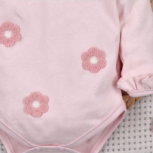 NINI LITTLE FLOWERS detské body z organickej bavlny s výšivkou kvetov ABN-5762/JRO