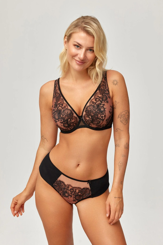 Biustonosz Skarlet Azal Soft Bralette s kostícami čipkový na výstrih