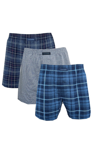 945/06 Pánske boxerky Cornette - 3-pack bavlna, sivo-modré
