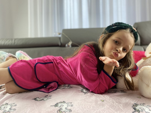 374 / 375 Desiree Detský župan - malinový