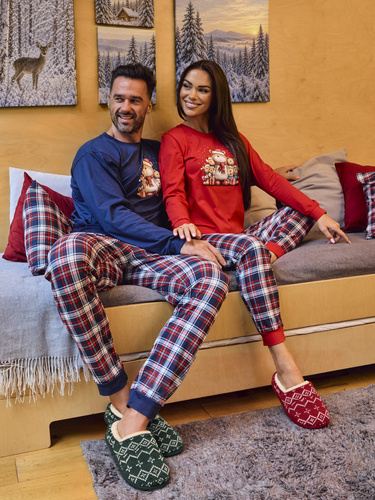 Cornette Family 671/480 dámska vianočná pyžama s medveďom 100 % bavlna