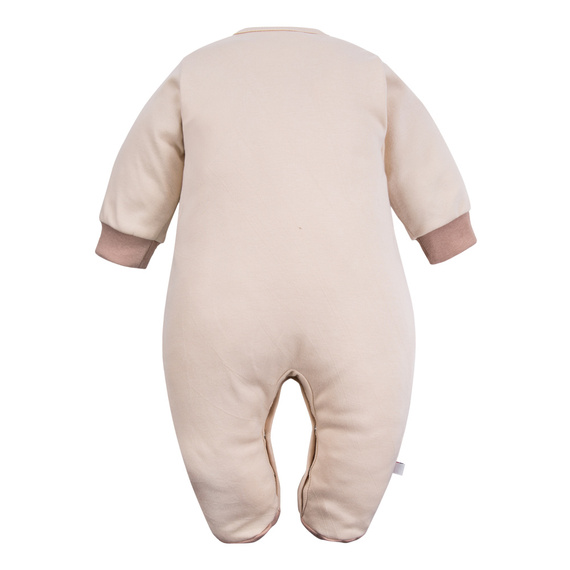 Beary Cool Eevi detský župan - ecru, bavlna, výšivka medvedíka, s nožičkami