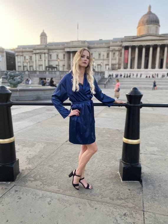 797 Klasický dámsky župan Forex - tmavomodrý