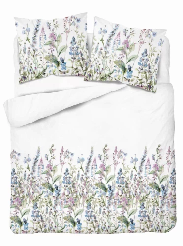 5485 B Detexpol Saténové príbehy bielo-modré posteľné prádlo | 100% bavlna, saténová väzba, zips, darčekové balenie