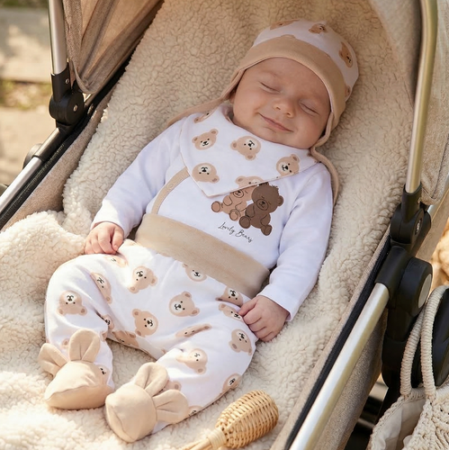 ABK-0048 Detská súprava Sweet Bears z organickej bavlny Nini