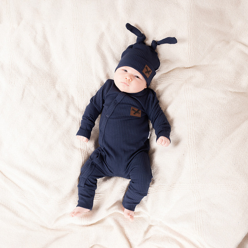 219032 Willy detský župan Nicol - bavlna, tmavomodrý pruhovaný