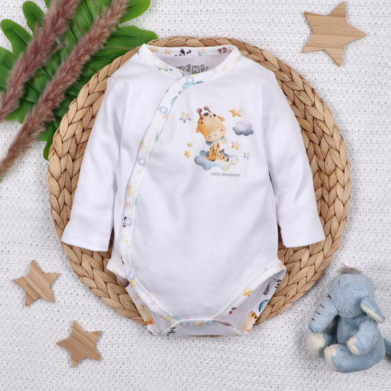 ABN-5602 Nini Little Dreamers obálkové body z organickej bavlny pre dojčatá - bezniklové zapínanie, 100% bezpečnosť