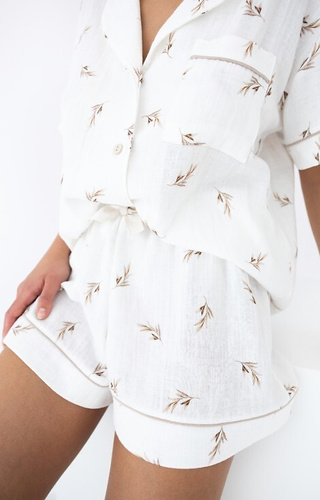 Sensis Nastia Dámske mušelínové pyžamo - ecru