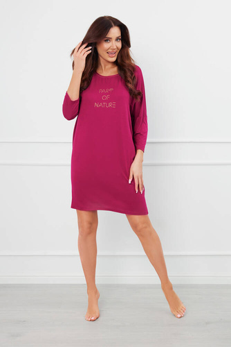 Natura 3/4 nočná košeľa Talianska móda - víno