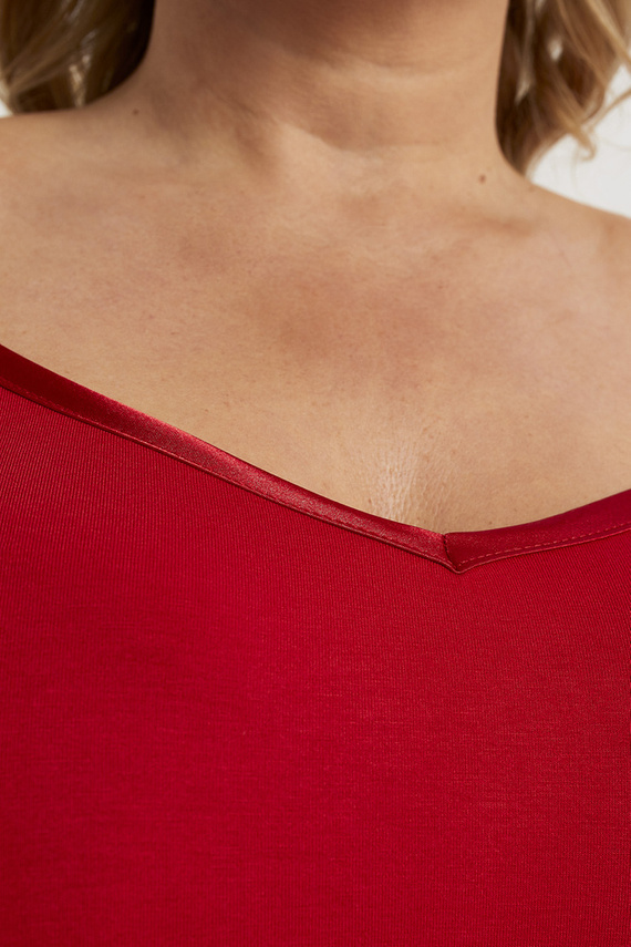 Song Dámska nočná košeľa s úzkymi ramienkami Italian Fashion - červená