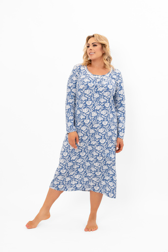 Dámska nočná košeľa Boma - dlhý rukáv, bavlna Italian Fashion