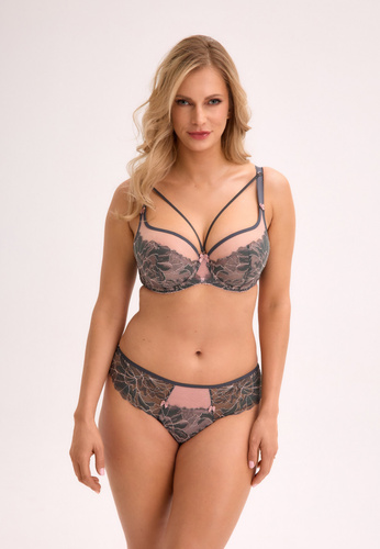 GFP 1318 Priya Brazílske dámske nohavičky Gaia - grafitovo ružové, čipkované a zmyselné