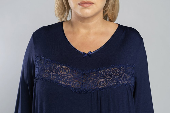 Pyžamo Izyda 3/4 rukávy, 3/4 nohavice Talianska móda - tmavomodrá