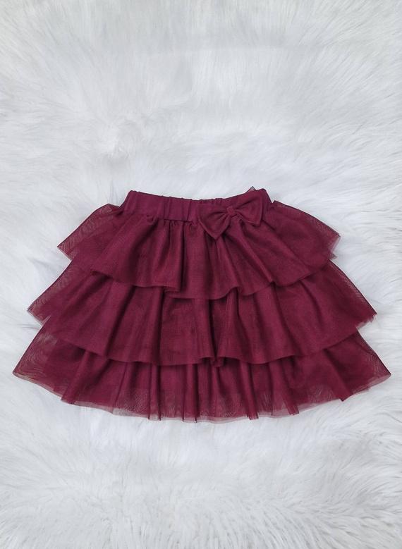 Mia Bambarillo bordová tylová sukňa - dievčenská, elegantná a ľahká