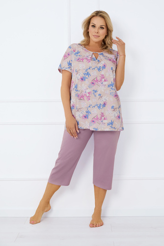 Inger Dámske pyžamo s krátkym rukávom a 3/4 nohavicami Italian Fashion - potlač/koža