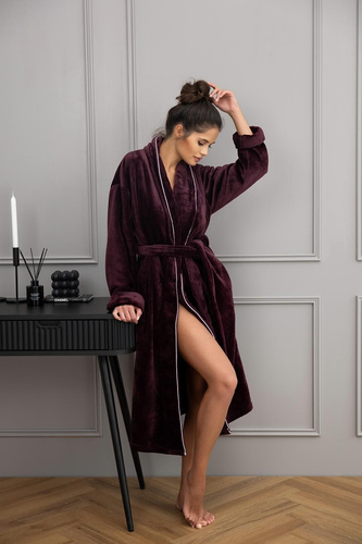 Cameron Dámsky župan Sensis bordový - elegantný a pohodlný, mäkký materiál