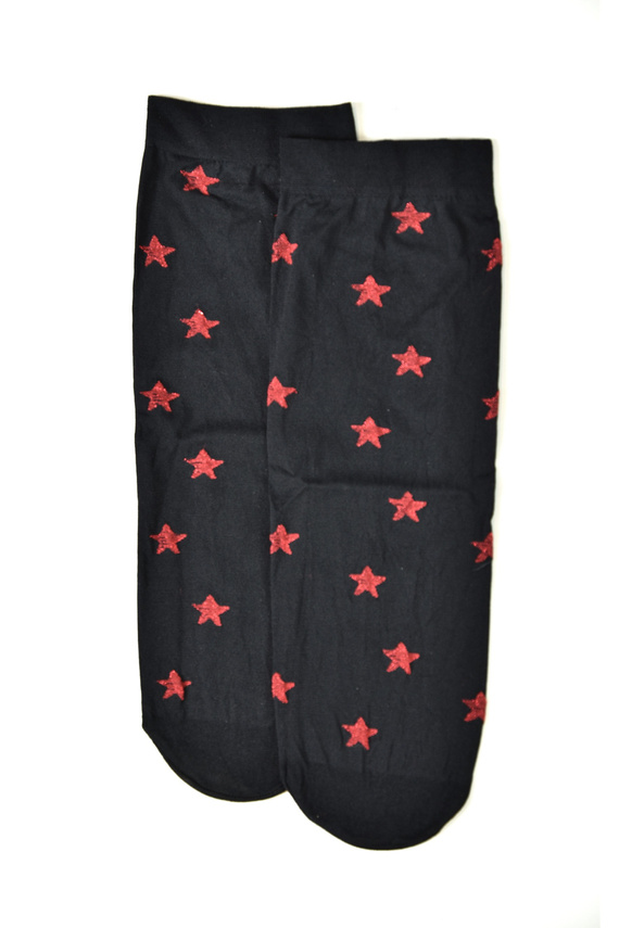 Ponožky Z 9101 Christmas Chill 40 den - dámske vianočné ponožky s hviezdami, čierne