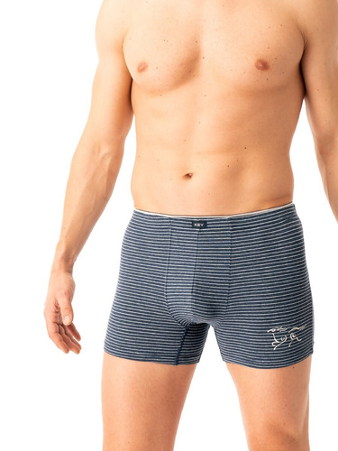 Pánske boxerky Key MXH 354 navy blue - bavlnené, pohodlné a priedušné