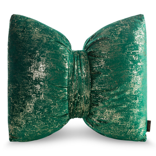 Vianočný vankúš 1 Eurofirany zelený 45x55 - zamatová mašľa