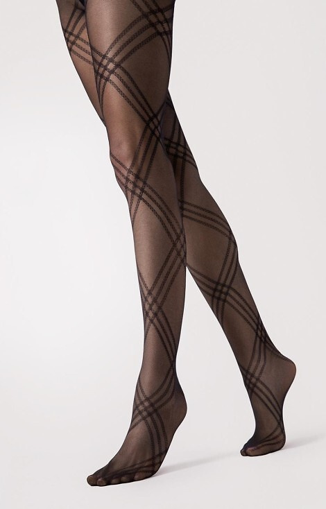 G6125 Tess pančuchy Fiore - vzorované 30 den, mikrovlákno, elegantné
