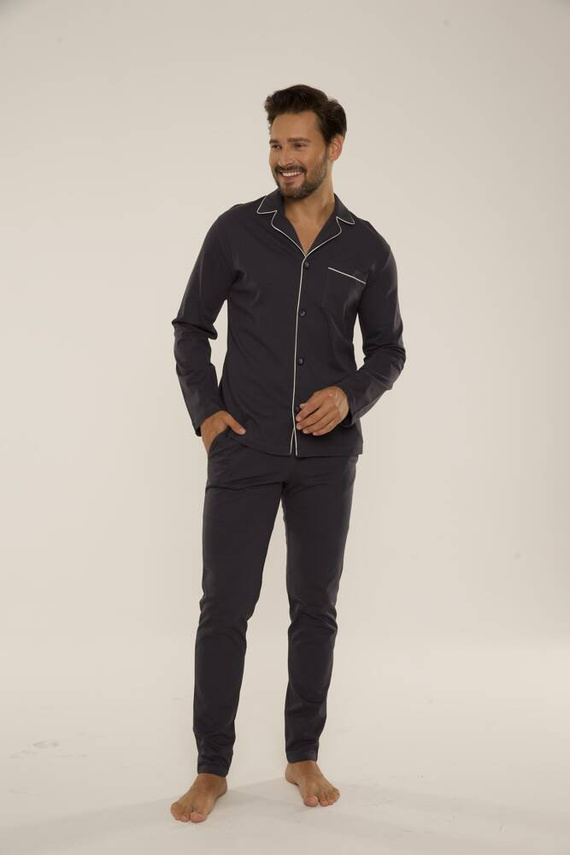 729 Norberto Pánske pyžamo De Lafense - grafitové