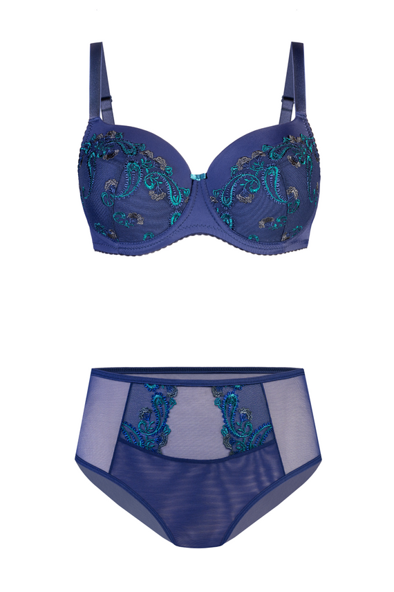 VB-474 Podprsenka s plnými košíčkami Vena - plné košíčky a čipka Vena navy blue-green