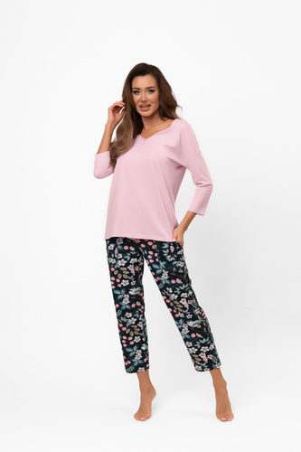 Dámske bavlnené pyžamo Marisal - 3/4 blúzka, 7/8 nohavice Talianska móda