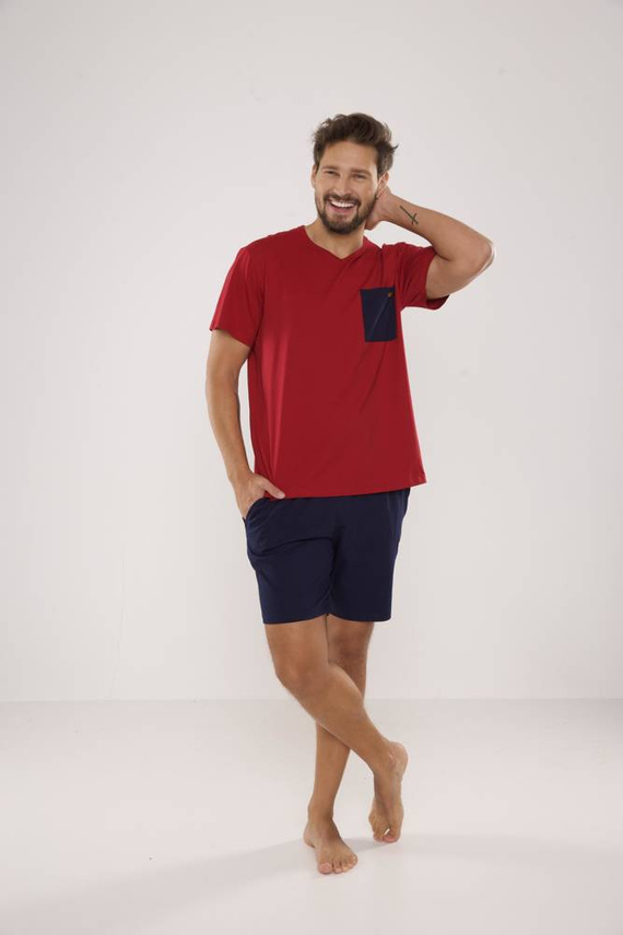 646 Kevin Pánske pyžamo De Lafense - bordové