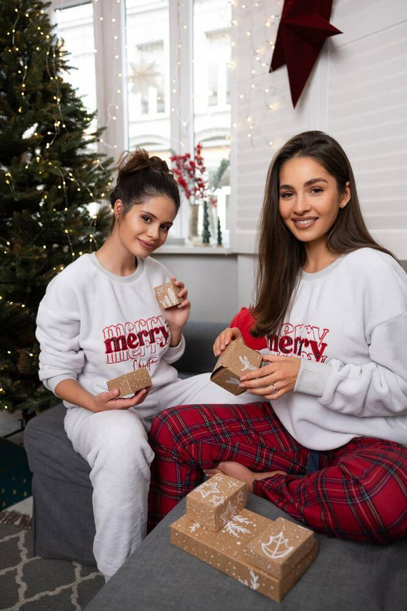 Dámske pyžamo Gween Soft/Flanel Sensis - sivé