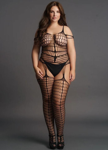 Bodystocking DES021 Le Désir plus size zmysłové body z sieťoviny