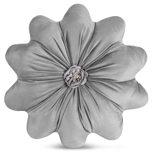 Dekoratívny vankúš Flores Eurofirany kvet Ø40 cm silver