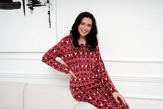 Island Fleece Dámska súprava Italian Fashion - bordová potlač