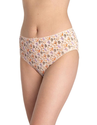 Lama L-120 BI-100 bavlnené dámske nohavičky bikini béžovo-hnedé 3 ks