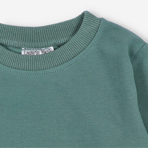 KAR-1020 Chlapčenská blúzka s dlhým rukávom Lagarto Verde zelená - bavlna s elastanom, poľská výroba