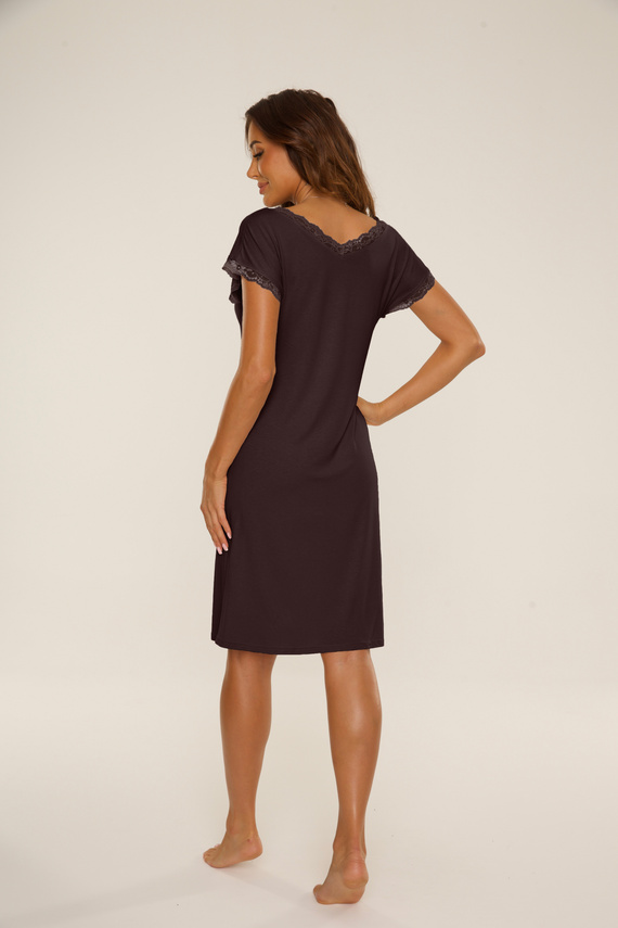 816 Nočná košeľa Hazel De Lafense - čokoládová