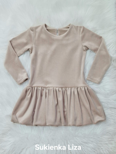 Liza Dievčenské velúrové šaty Bambarillo beige - elegantné a pohodlné