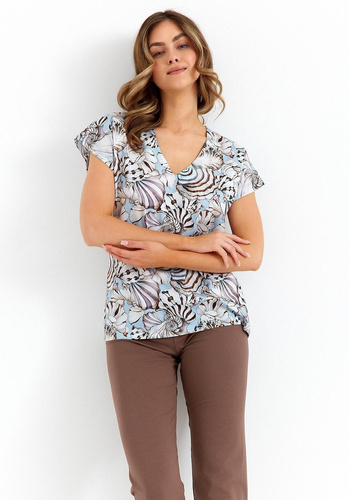 483 Cana dámske pyžamo - čokoládovo modré